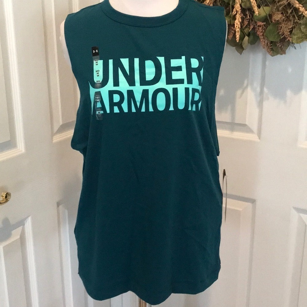 Deep turquoise green Under Armour sleeveless top